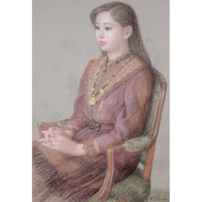 楽天市場】絵画 徳田宏行 パステル画 『女性像』 人物 美人 優しい