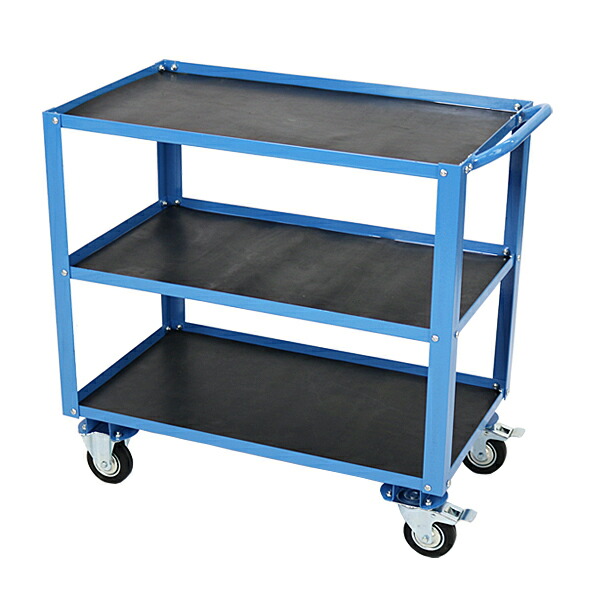 楽天市場】送料無料 新品 スチール製 3段台車 ゴムシート付き 板厚約