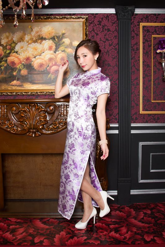 楽天市場】【1点までメール便も可能】ロングチャイナ 羽 白／紫 M