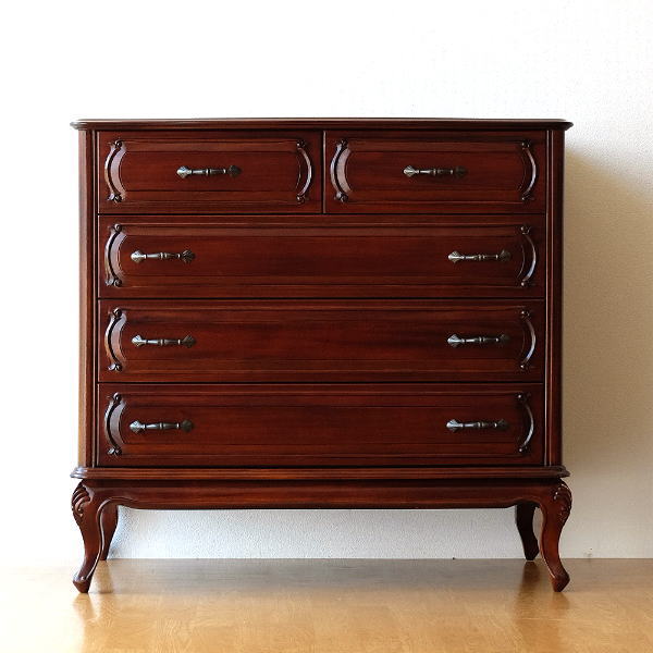 楽天市場】マホガニー無垢材 チェスト 木製 総無垢材 猫脚 収納家具 4