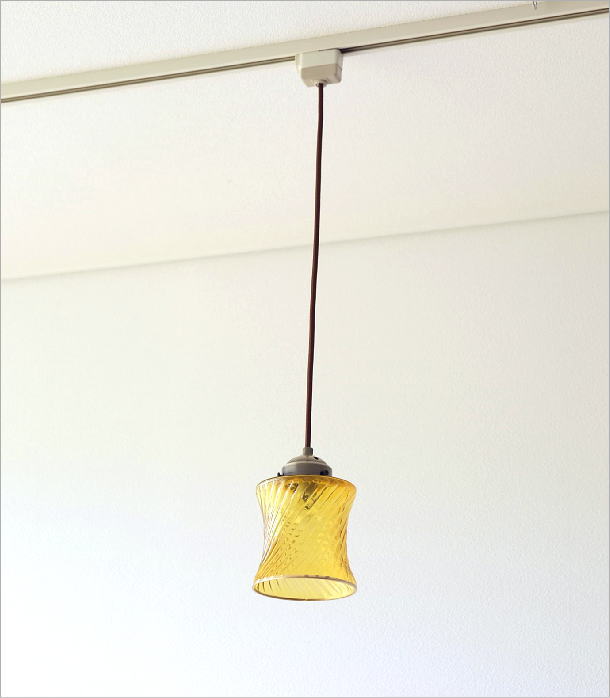 楽天市場】ペンダントライト ガラス おしゃれ イエロー アンティーク