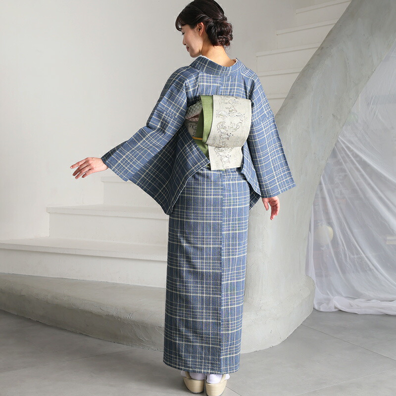 楽天市場】阿波しじら織り 木綿 着物 夏着物 浴衣 コットン着物 単衣