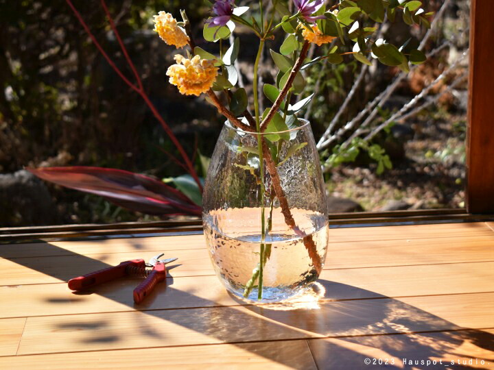 楽天市場】フラワーベース 枝物 ガラス おしゃれ 青 クリア Lサイズ