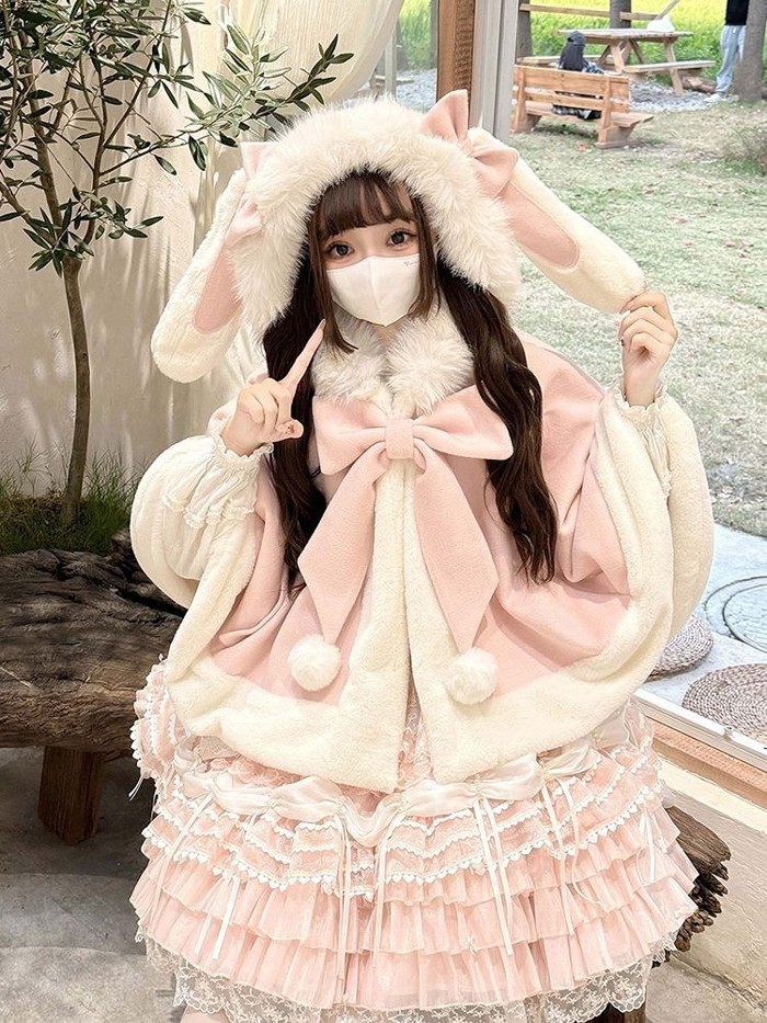 楽天市場】ポンチョ コート うさぎ耳 うさ耳 ロリータ ロリィタ 甘ロリ