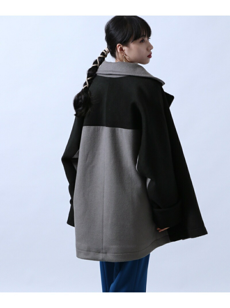 楽天市場】(W)バイカラーPコート HARE ハレ ジャケット・アウター