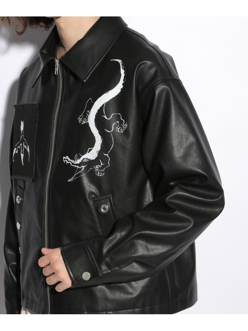 楽天市場】【SALE／22%OFF】【CHiNPAN×HARE】プリントレザーブルゾン