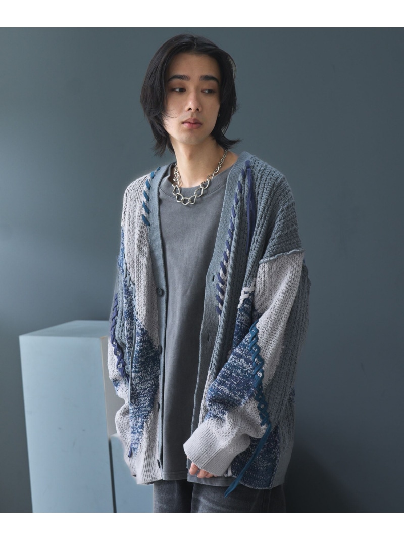 楽天市場】ステッチキリカエニットカーディガン HARE ハレ トップス