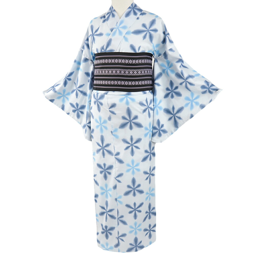 楽天市場】浴衣 板締め絞り Mサイズ 青 水色 手絞り 和柄 綿100