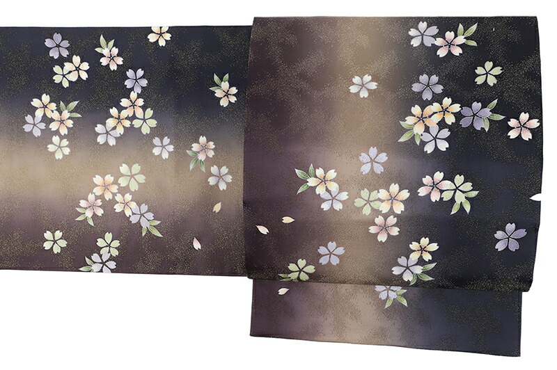 楽天市場】【 中古 】 袋帯 中古 リサイクル 正絹 黒 花 桜 夜桜