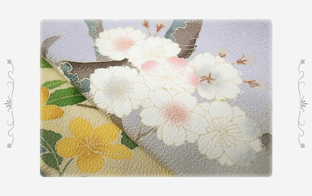 楽天市場】訪問着 正絹 未仕立て 秀美 手描友禅 桜に山吹 優美な訪問着