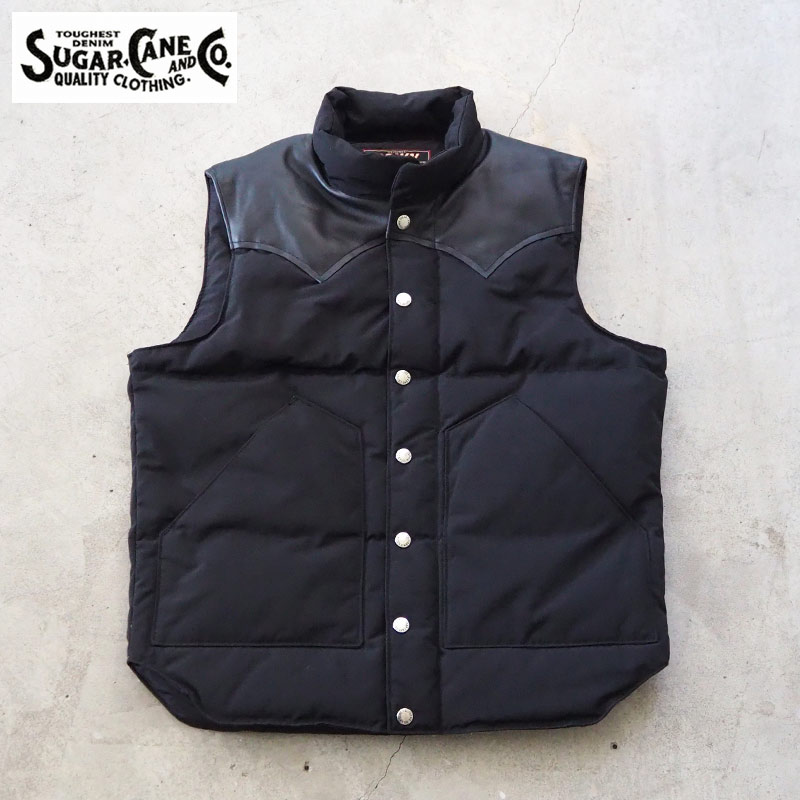 楽天市場】SUGAR CANE シュガーケーン ダウンベスト LEATHER YOKE T/C