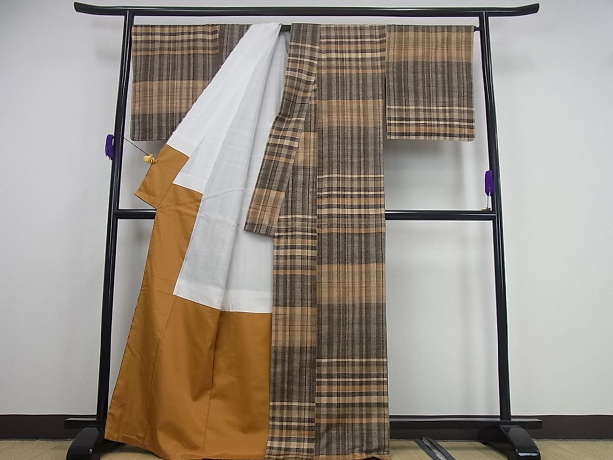 楽天市場】期間限定セール20％off○極上 郡上紬 格子柄 加納別誂 反端