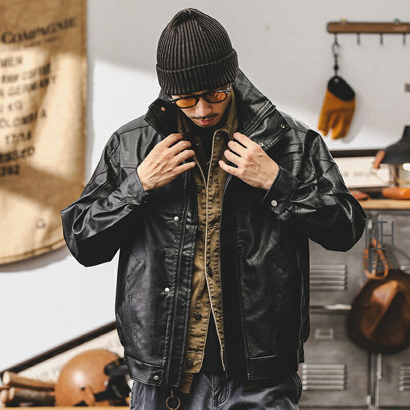 楽天市場】レザージャケット ライダースジャケット メンズ PUレザー