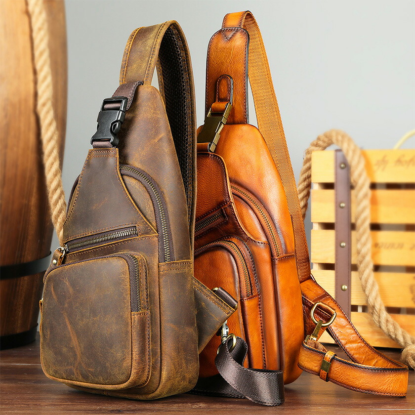 楽天市場】ボディバック 厳選牛革 ショルダーバッグ ワンショルダー