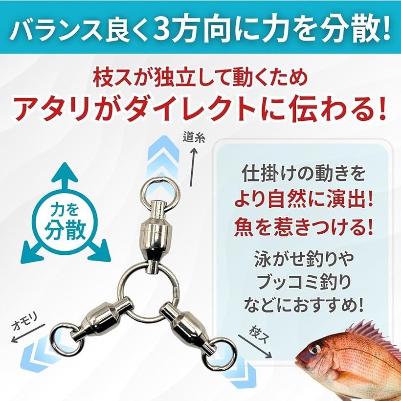 楽天市場】サルカン 三又サルカン 泳がせ釣り仕掛け スナップサルカン