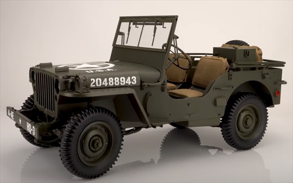 楽天市場】ミニカー 巨大1/8 ウィリスジープ トレーラーと対戦車砲付き