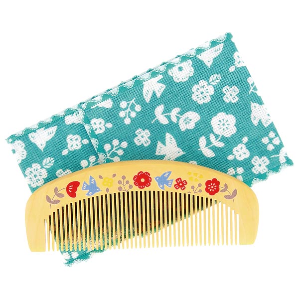 楽天市場】椿堂 潤いつげ櫛 花と鳥 ケース付【メール便対応】天然椿油