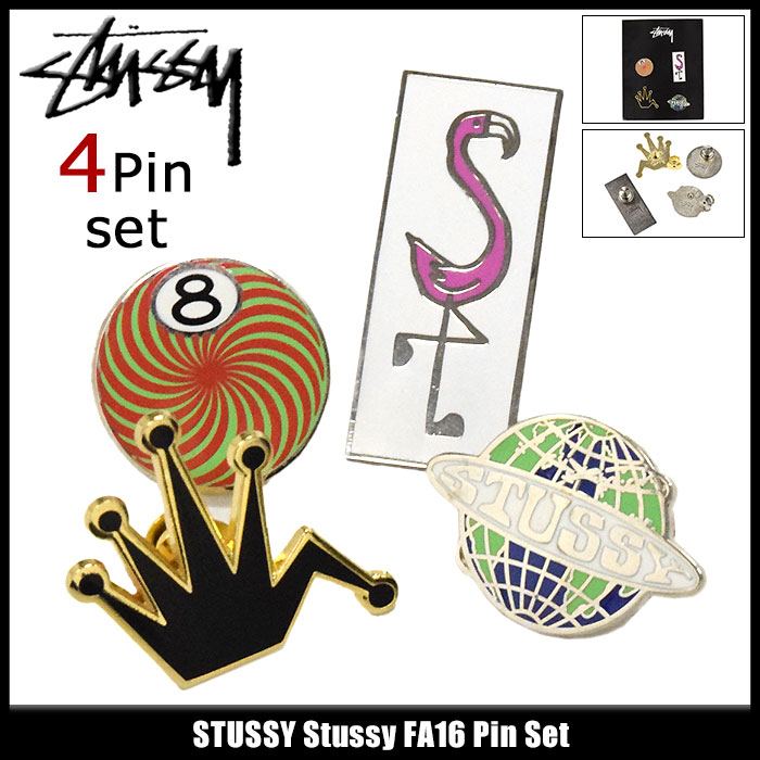 STUSSY NYC ビンテージピンバッジ6個 新品未開封、タグ付き、送料込み