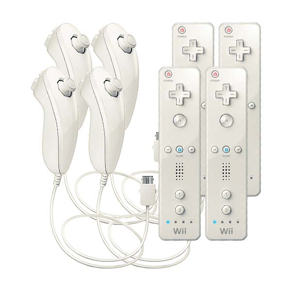 Wii 本体一式、ソフト4作品、コントローラー、ヌンチャク、周辺機器