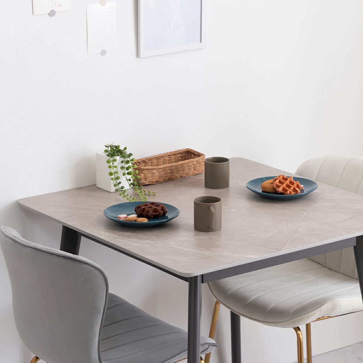 楽天市場】ダイニングテーブル 正方形 80cm おしゃれ 大理石調