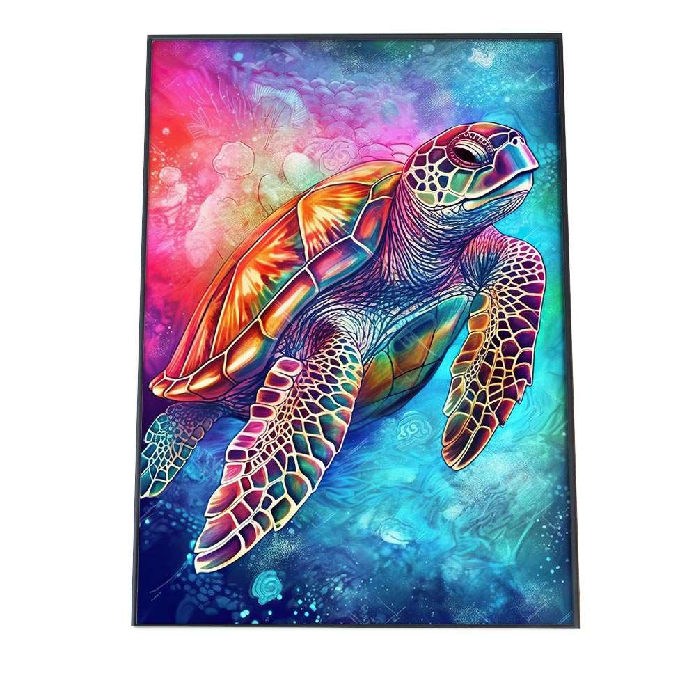 楽天市場】カラフル ウミガメ 海亀 レインボー ポスター 【選べる全
