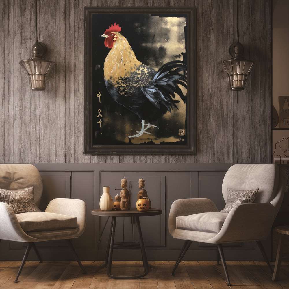 楽天市場】鶏 ニワトリ 干支 商売繁盛 金 縁起物 福 幸 風水 ポスター