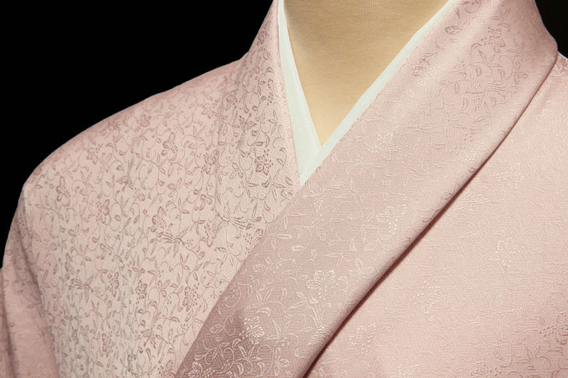 楽天市場】色無地 特選6Aシルク 紋意匠桐竹鳳凰文 灰桜1【反物1反