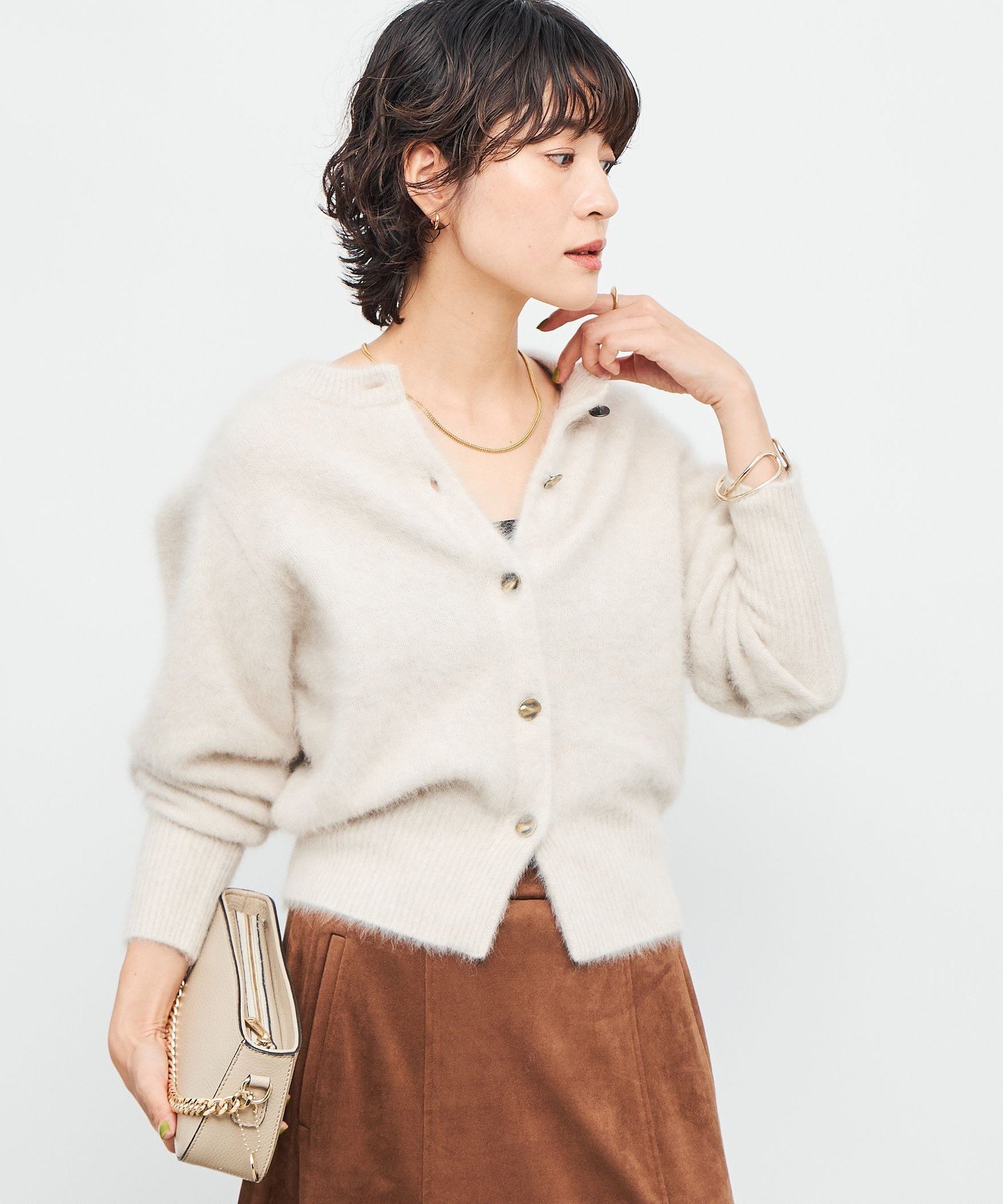 NOLLEY'S｜FOXカシミヤボックス袖2WAYカーディガン | Rakuten Fashion
