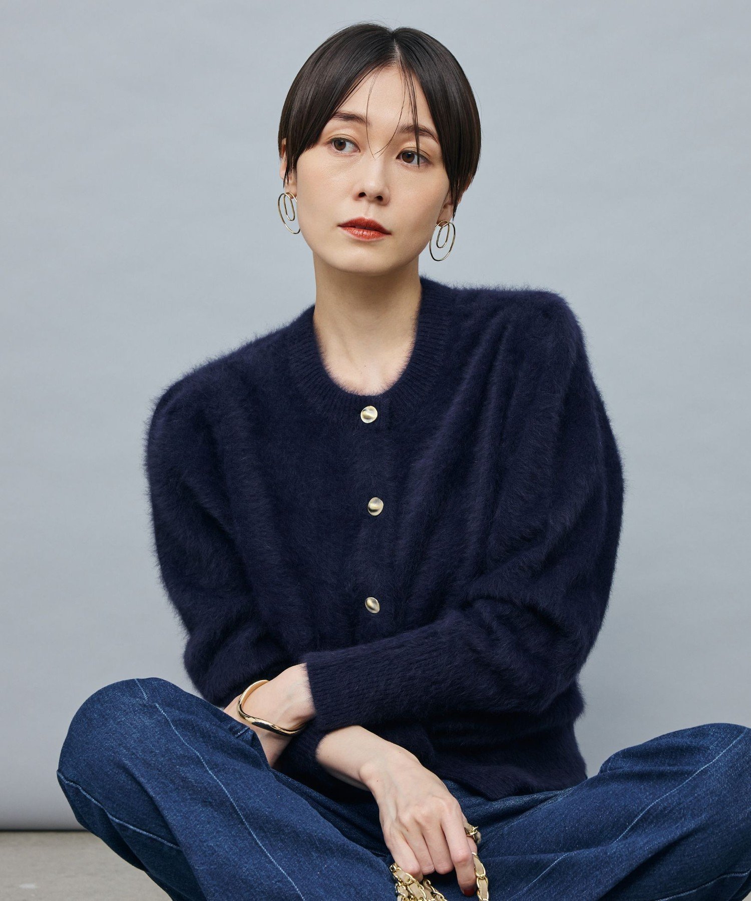 NOLLEY'S｜FOXカシミヤボックス袖2WAYカーディガン | Rakuten Fashion