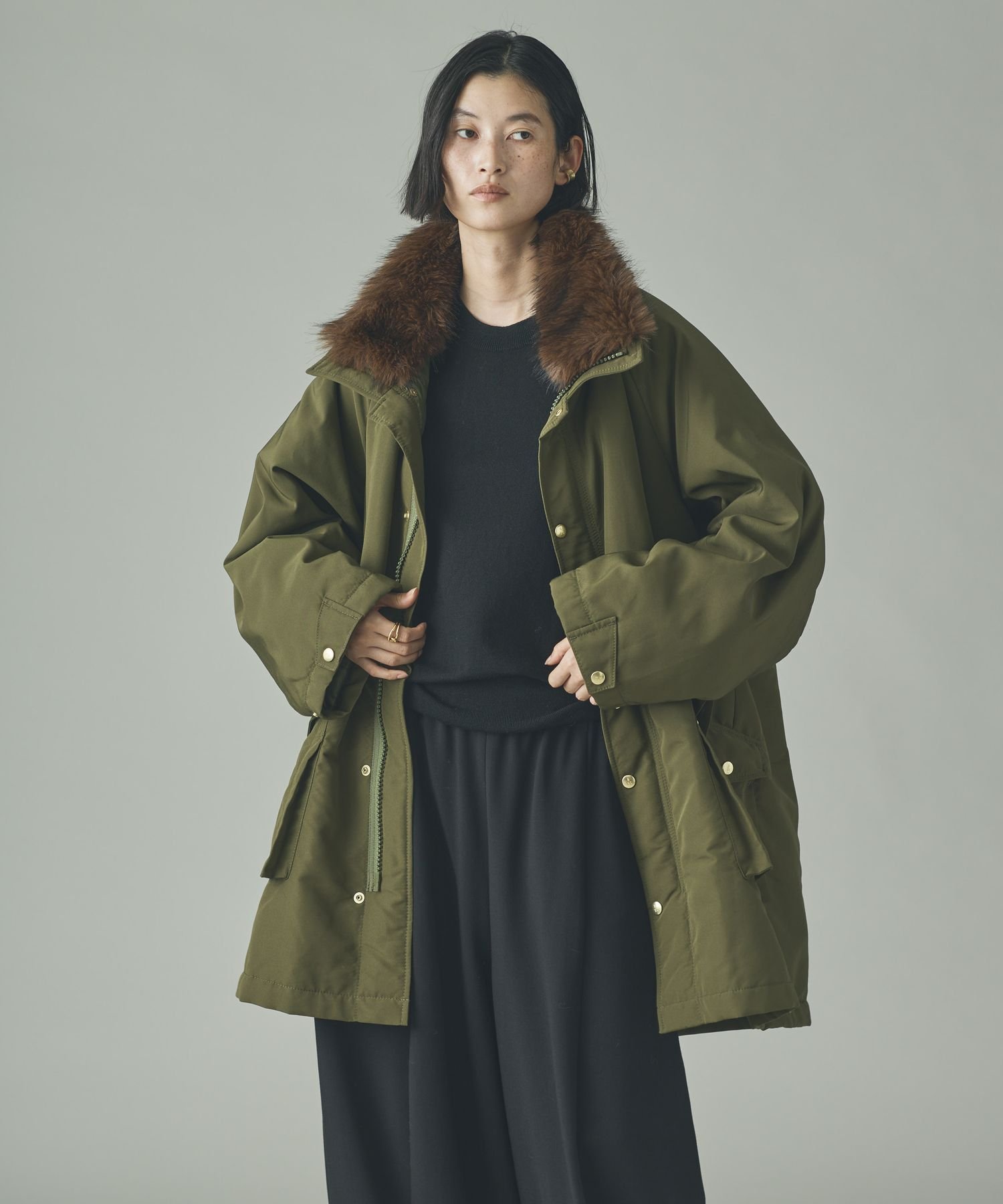 【Curensology】＜&RC＞スウェーディッシュモッズコート Curensology｜<&RC>フェイクファーエリツキスウェーディッシュモッズ