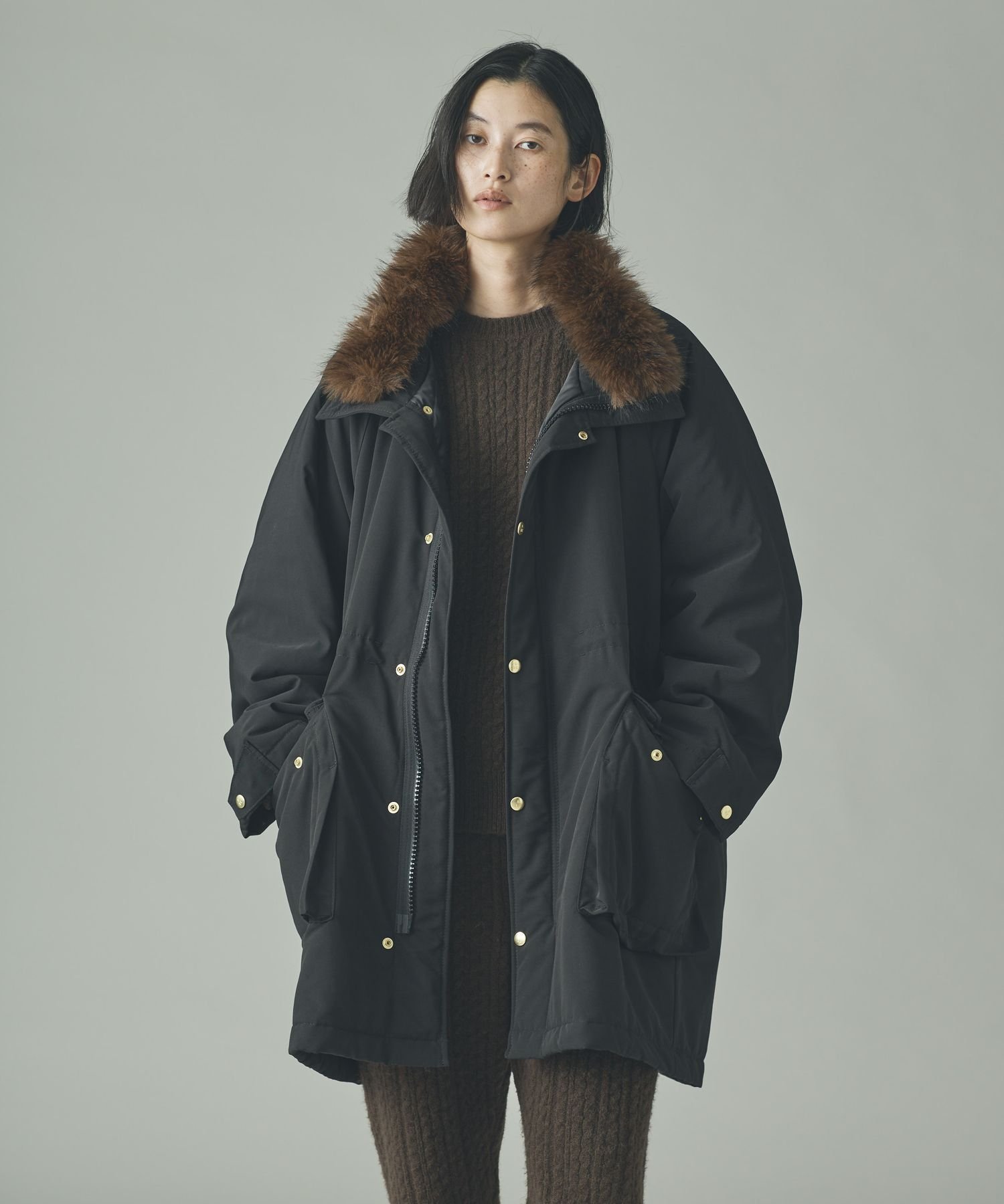 週末まで　最終値下げ⭐️新品未使用⭐️アナトリエ　ファー付き　モッズコート Curensology｜<&RC>フェイクファーエリツキスウェーディッシュモッズ