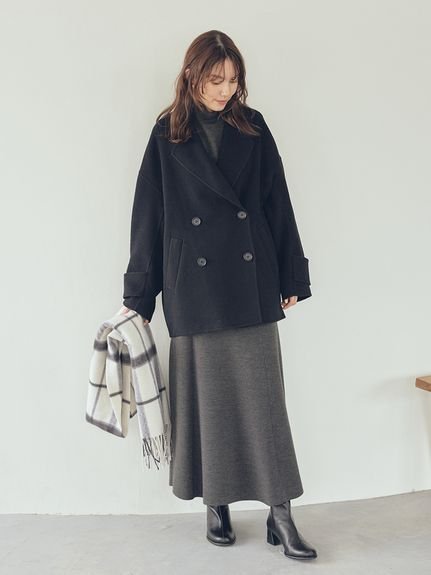 Mila Owen｜woolコクーンシルエットピーコート | Rakuten Fashion(楽天