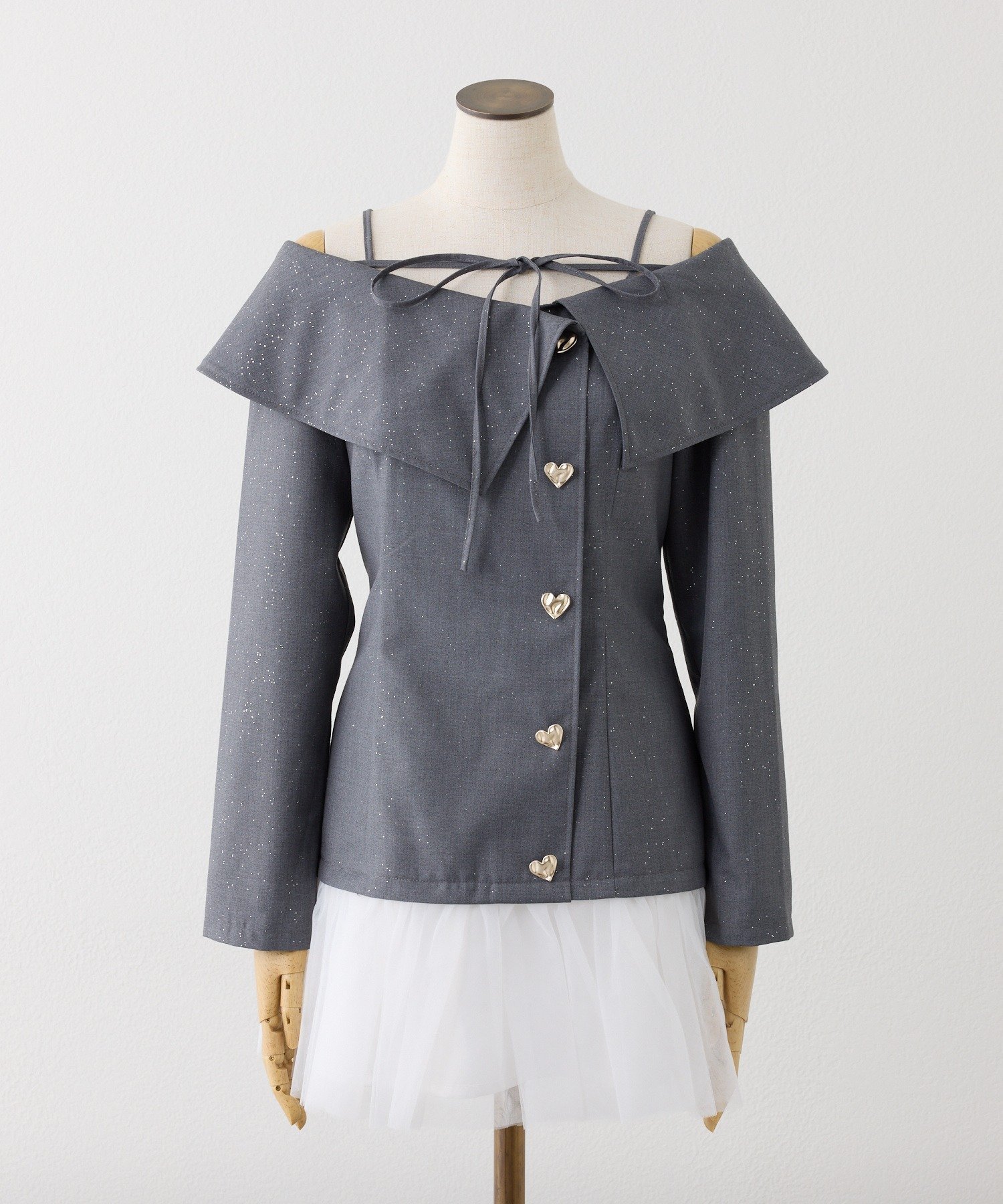 one after another NICE CLAUP｜ハートボタン切替ミニワンピース