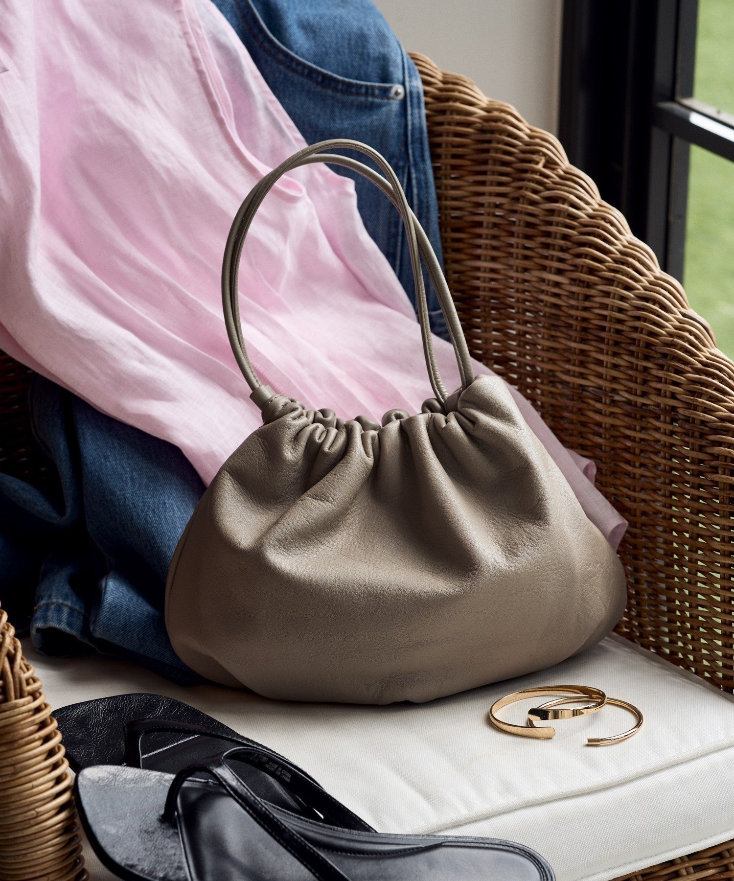 russet｜レザー巾着4WAYショルダーバッグ | Rakuten Fashion(楽天