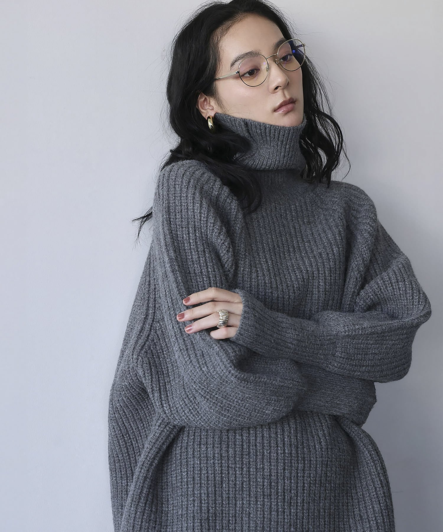 RIVER FIELD & Co.｜前後2WAY タートルネック ローゲージ オーバー