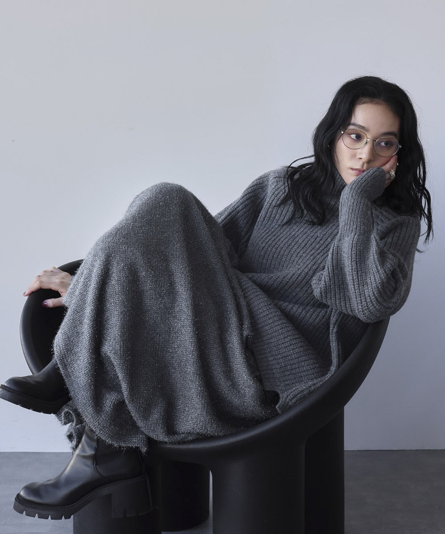 RIVER FIELD & Co.｜前後2WAY タートルネック ローゲージ オーバー