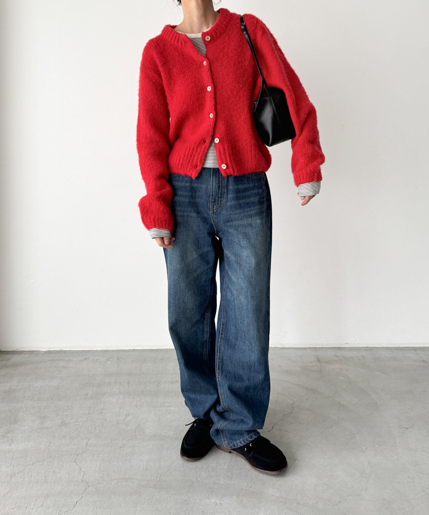 CANAL JEAN｜El mar アルパカ混ヘアリークルーカーディガン | Rakuten