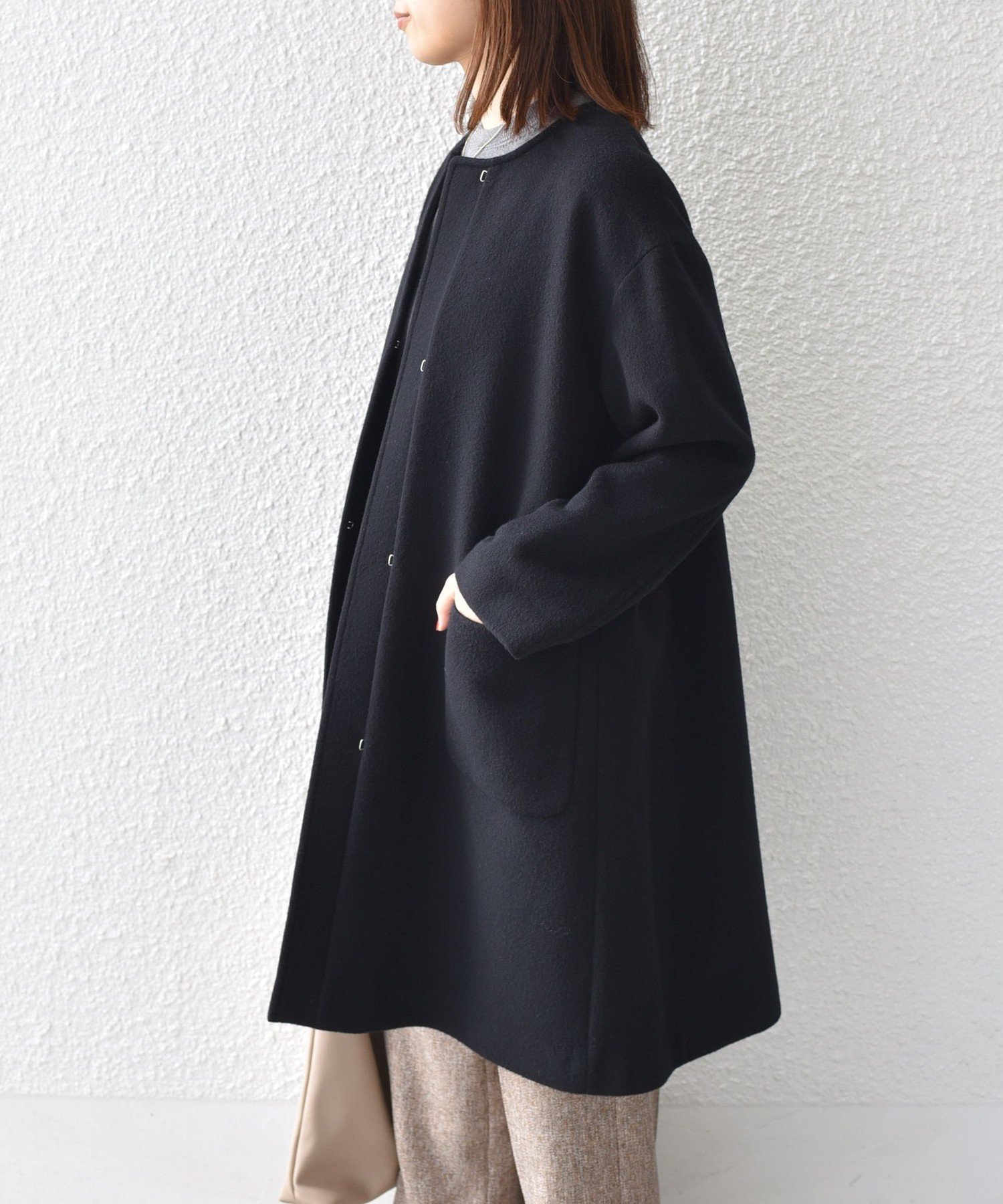 SHIPS｜SHIPS Colors:SUPER100 ウール ノーカラー コート◇ | Rakuten