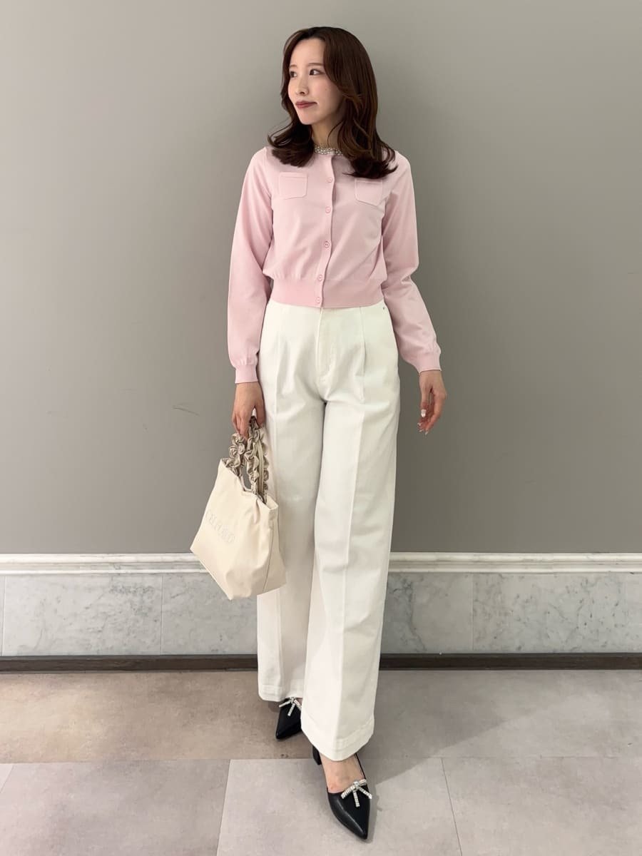 CELFORD｜【UVカット】シルクブレンドビジューネックカーディガン