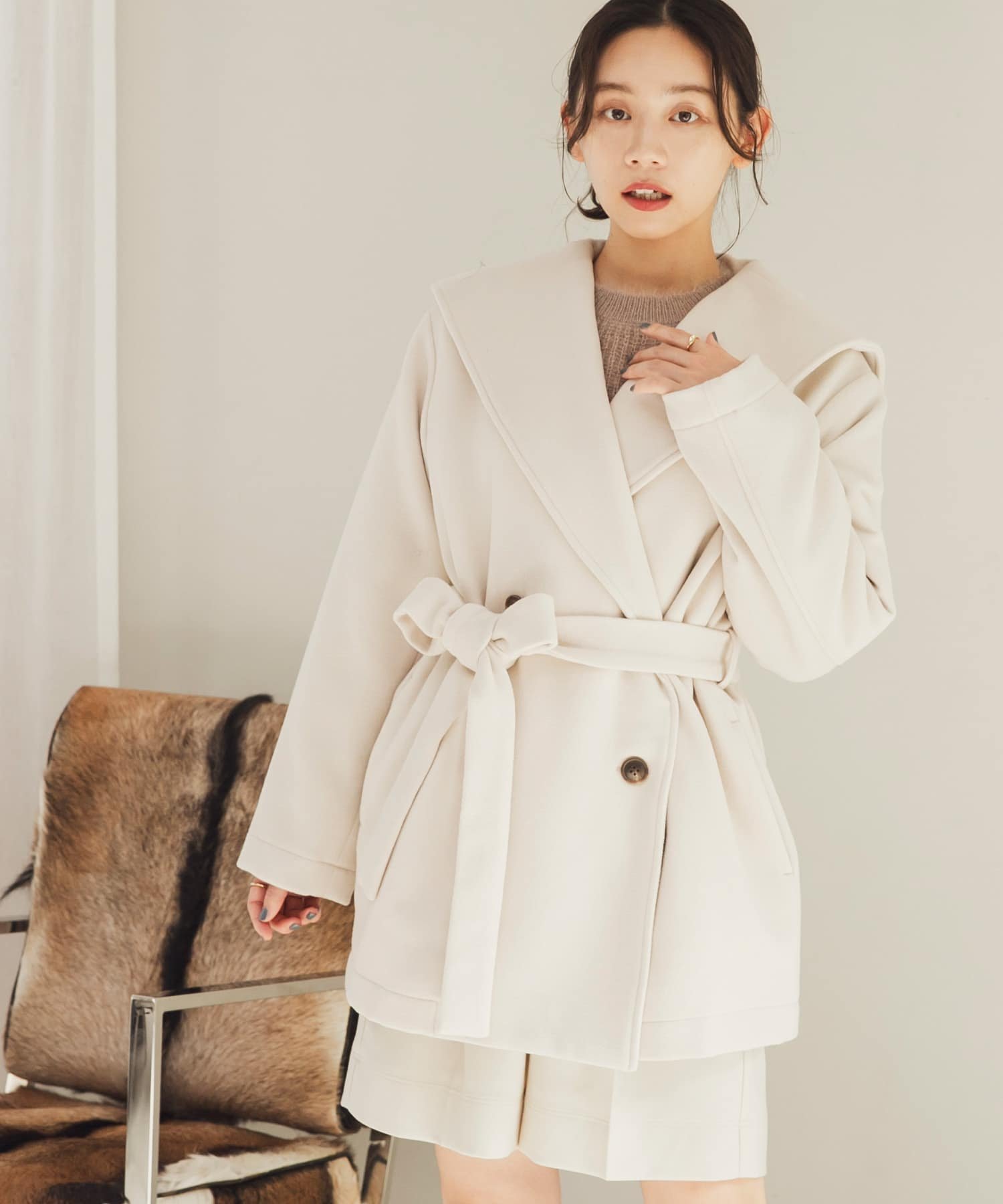 SENSE OF PLACE｜ビッグカラーミディコート | Rakuten Fashion(楽天