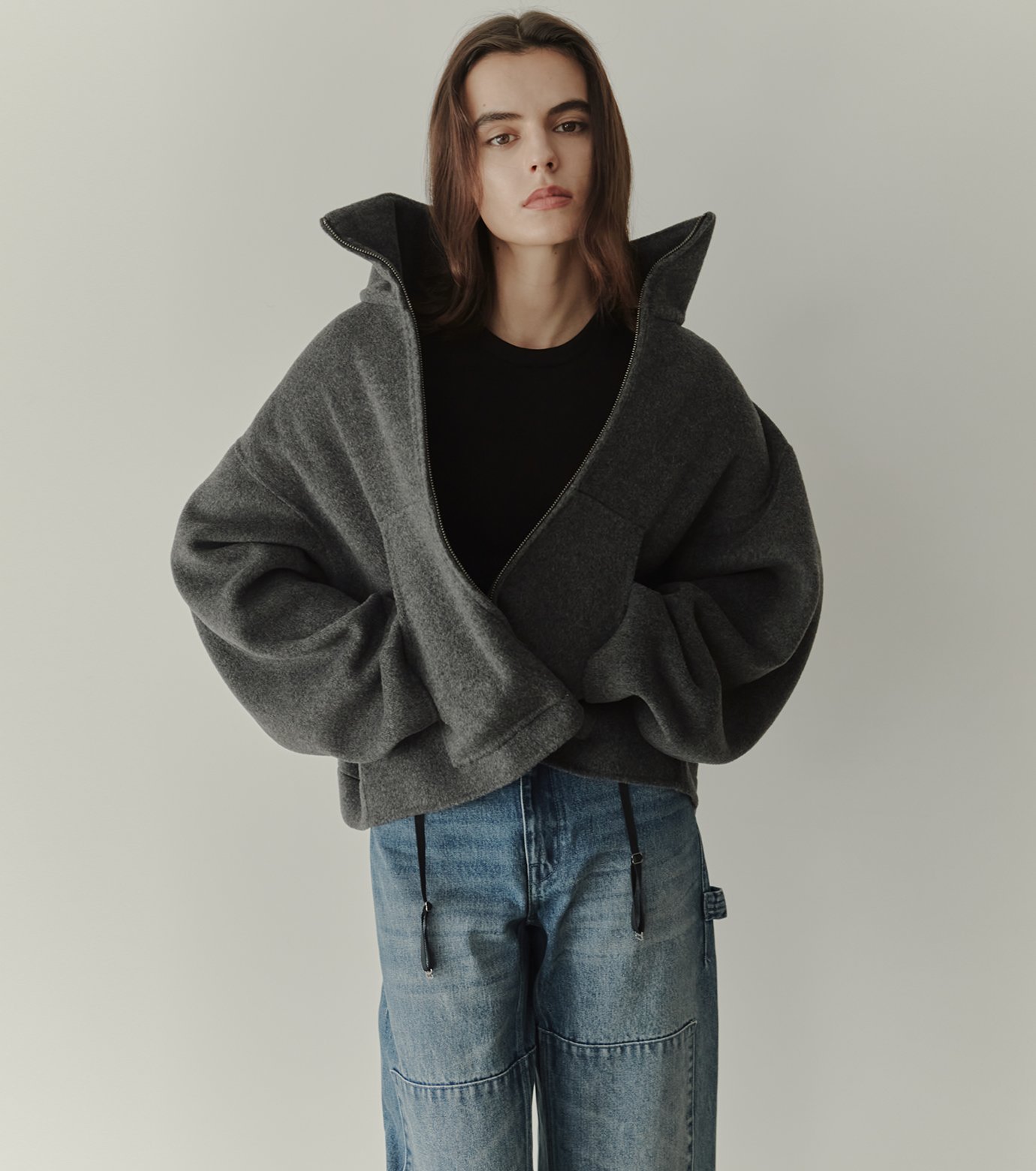 LE CIEL BLEU｜ジップアップダブルフェイスブルゾン / Zip-Up Double