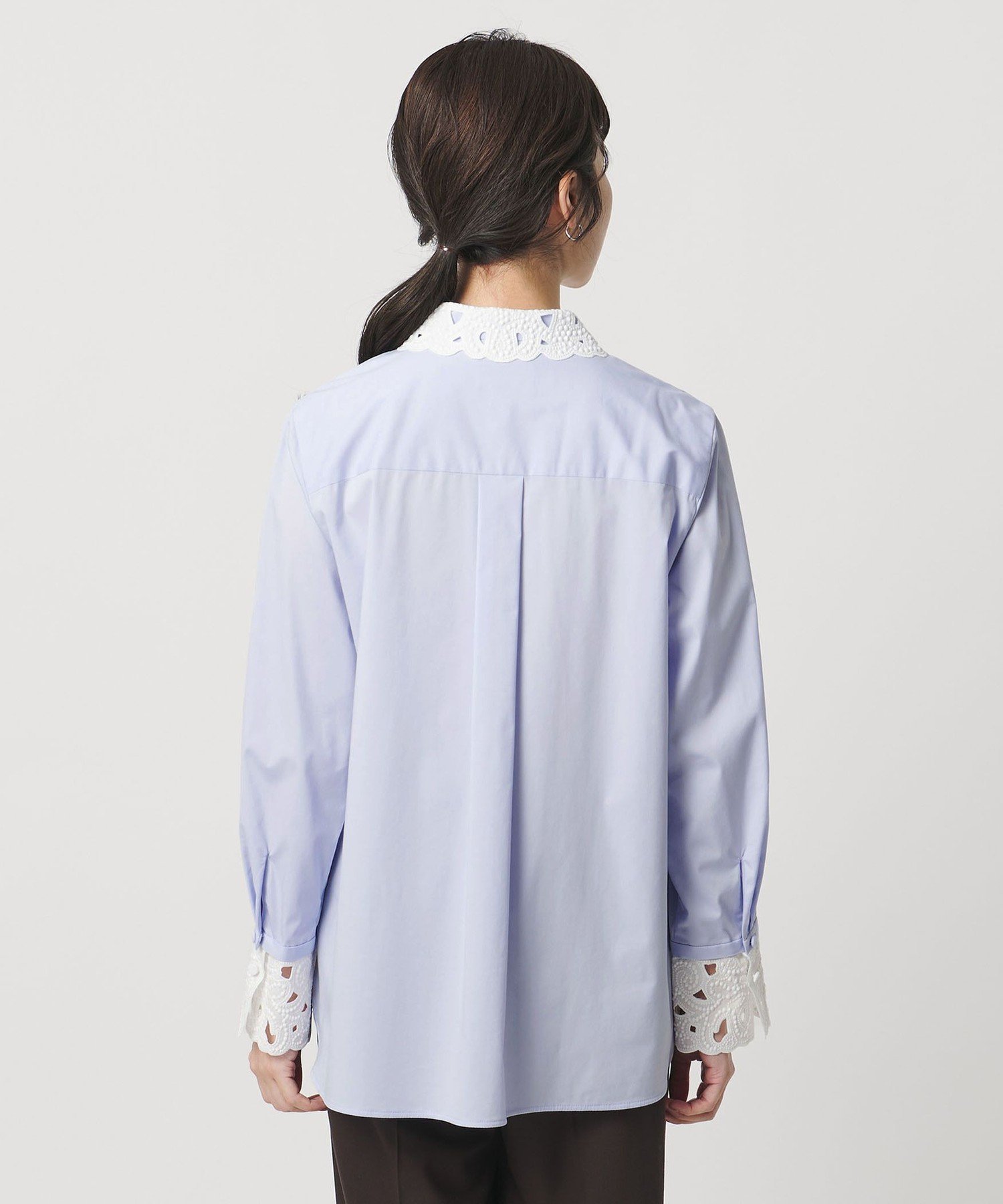 UNITED ARROWS｜エンブロイダリー カラー シャツ -ウォッシャブル