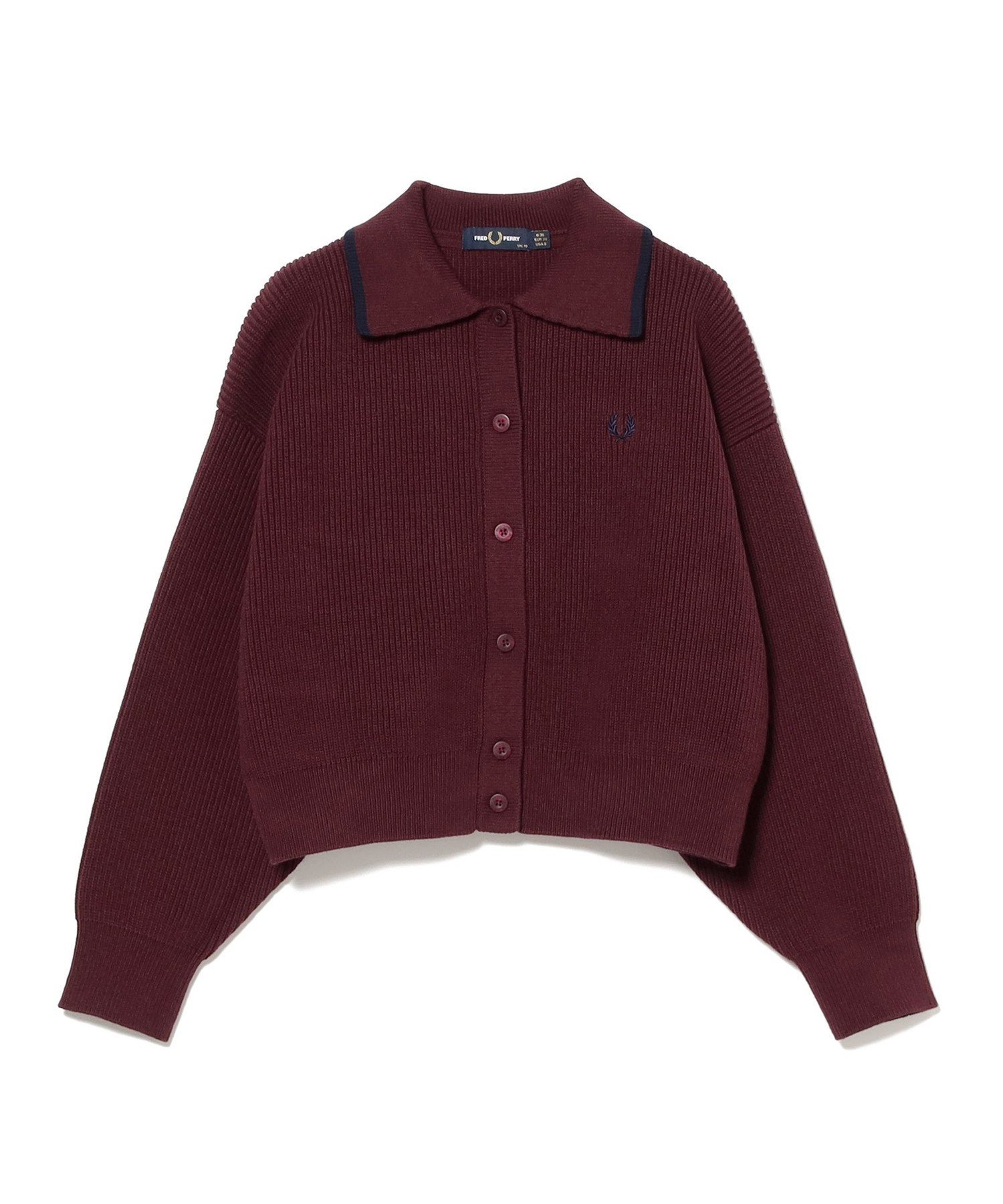 BEAMS WOMEN｜【SALE】【別注】FRED PERRY / Tipped Collar Cardigan