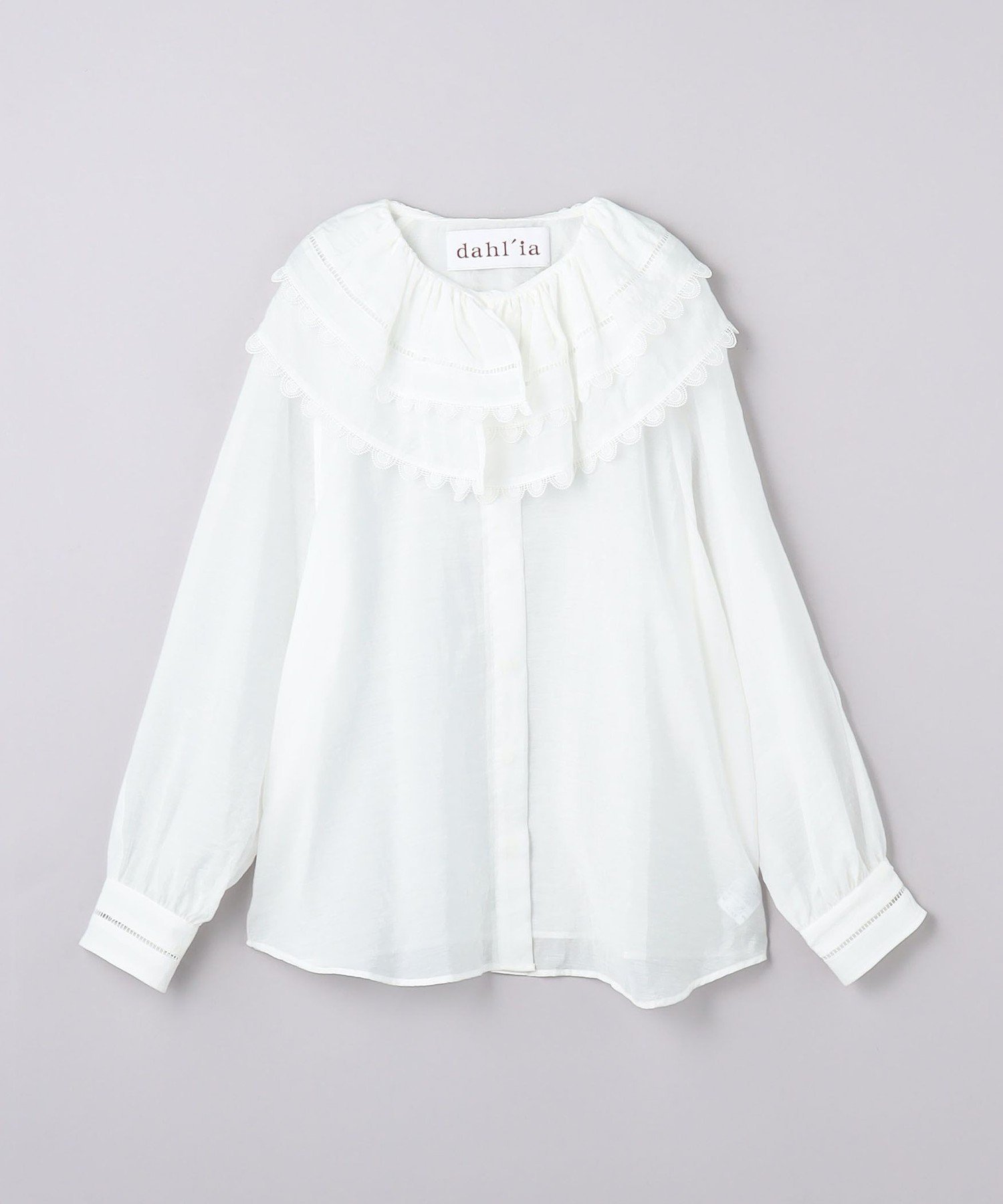 ＜dahl’ia＞ビッグフリルカラー シャツ UNITED ARROWS｜【別注】<dahl'ia>ビッグフリルカラー シャツ