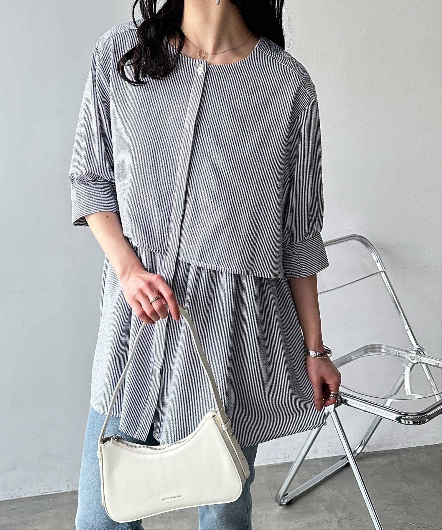 GeeRA｜ペプラムシャツチュニック | Rakuten Fashion(楽天ファッション