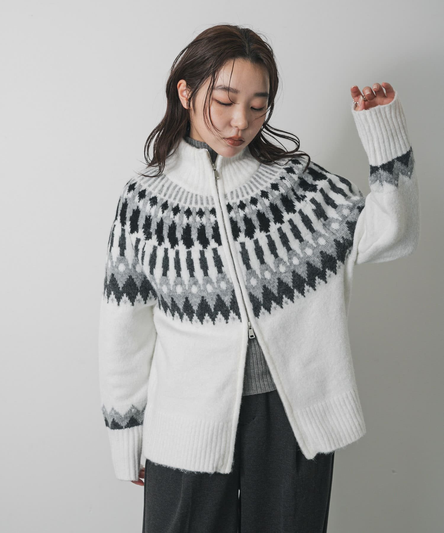 SENSE OF PLACE｜『洗濯可』ノルディックジップセーター | Rakuten