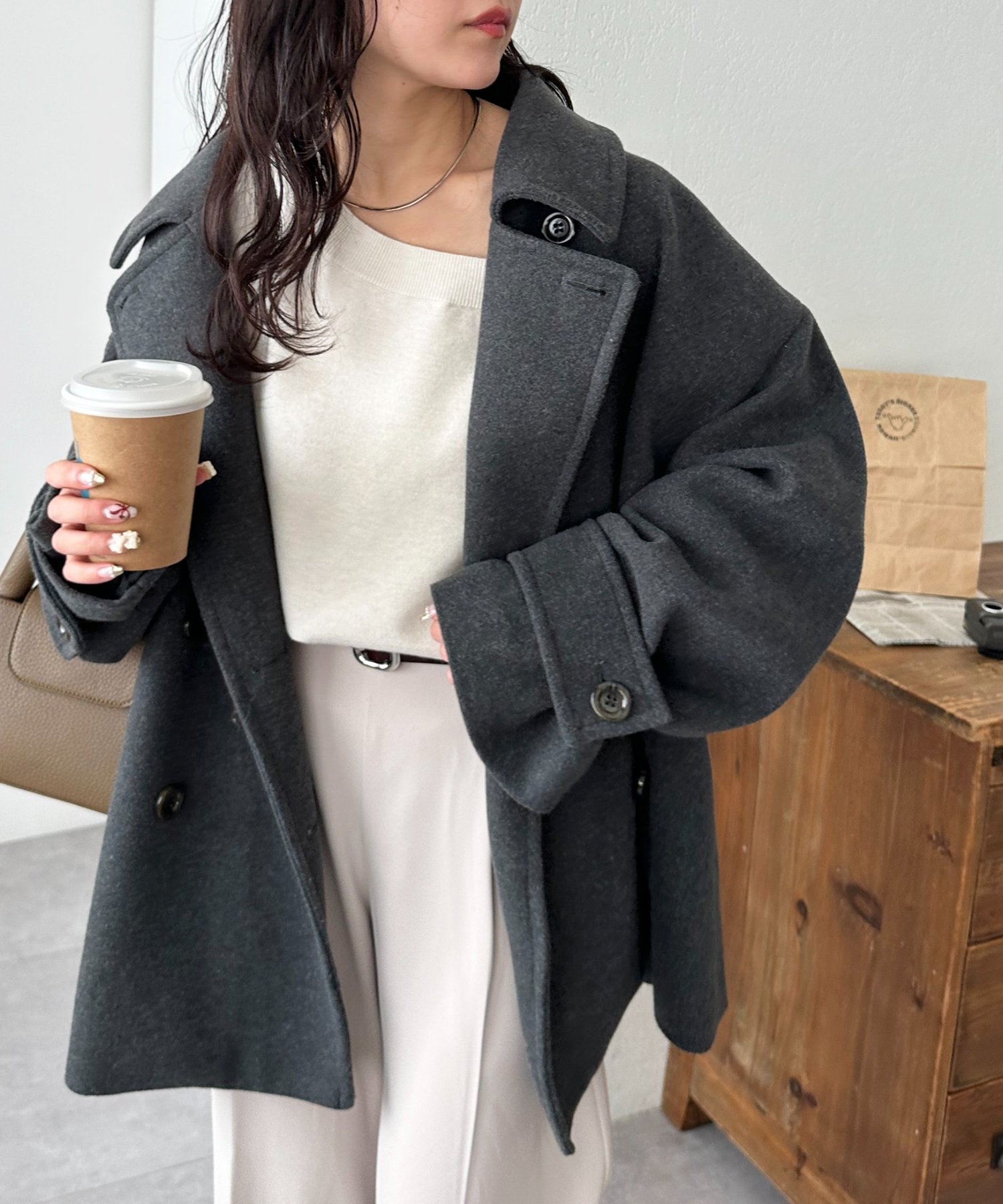 Discoat｜【軽量&暖かい/着こなし自在】中空糸スタンドミドルコート