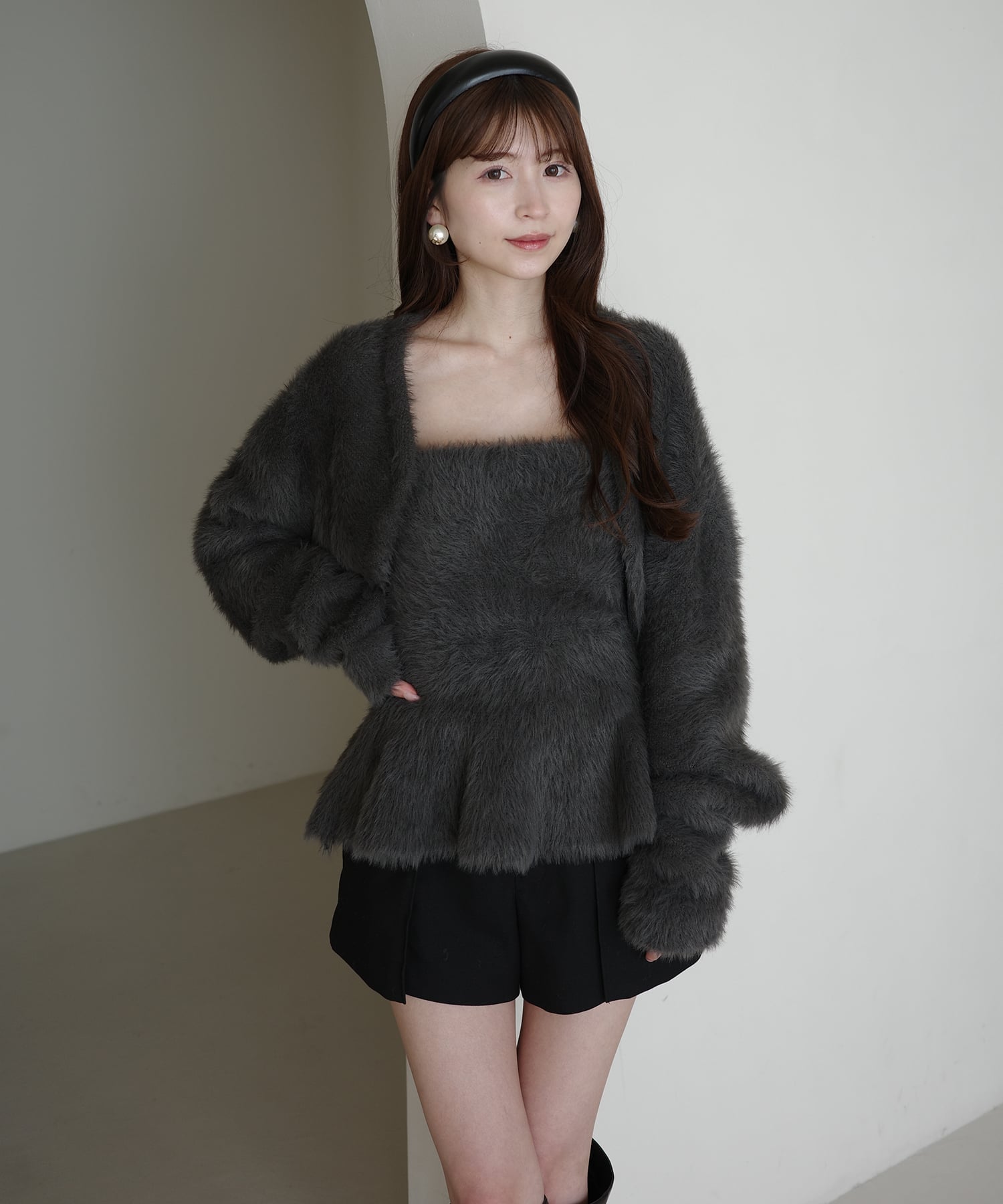 EIMY ISTOIRE｜フェザーペプラムニットカーディガンセット | Rakuten