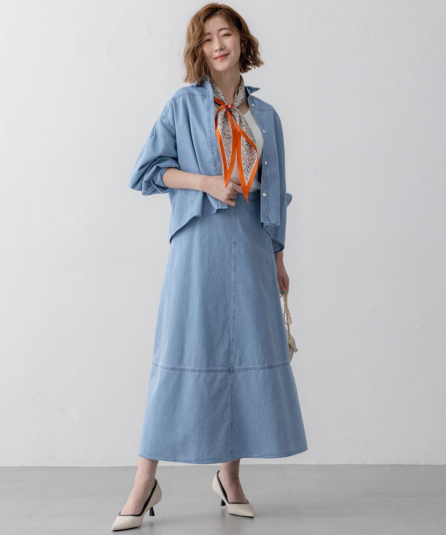 23区｜【Oggi3月号掲載/洗える】ライトダンガリー クロップド