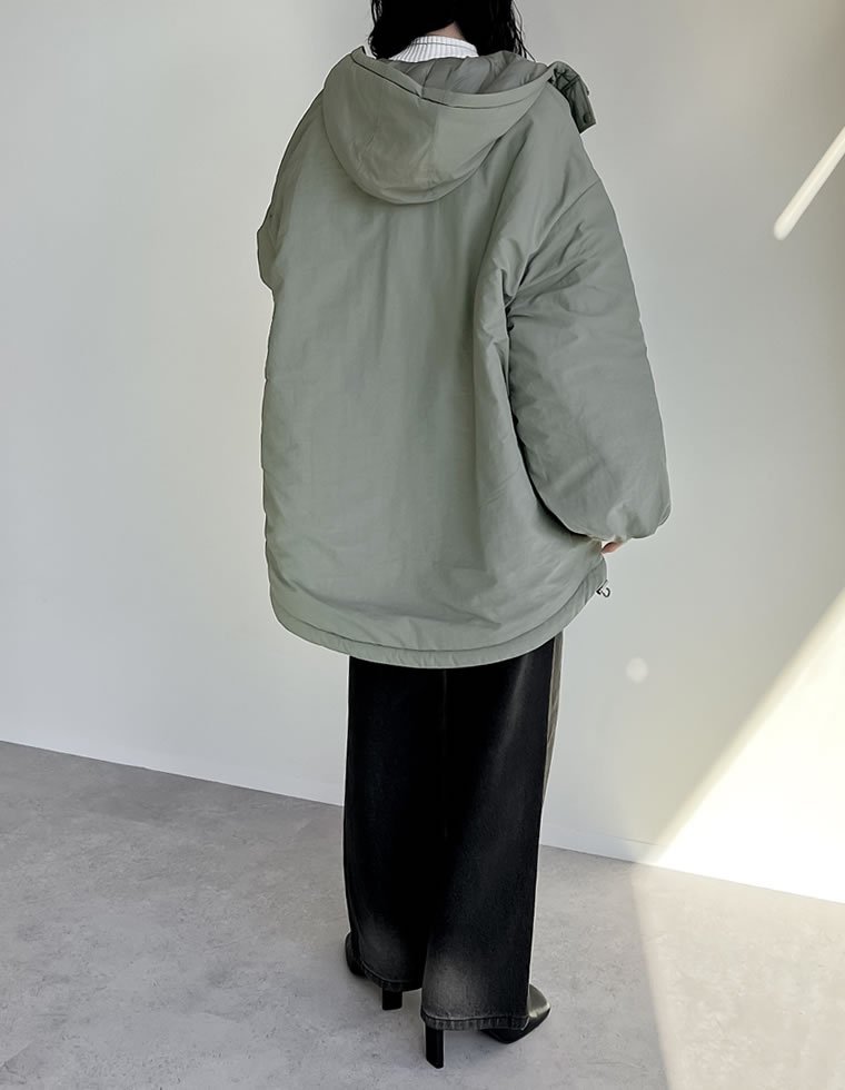 Re:EDIT｜ナイロン中綿入りオーバーサイズモンスターパーカー